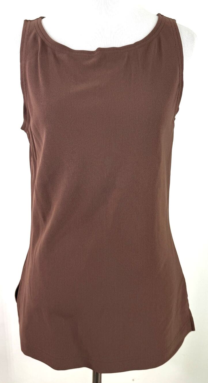 Boston Proper Women's Brown Nylon Spandex Sleeveless Tank Top Shirt Size Small